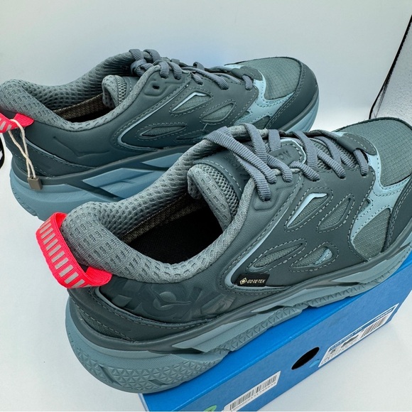 NWT Hoka Clifton Leather Gore-Tex Waterproof Unisex Goblin Stone Blue GBSB shoes - Picture 4 of 15